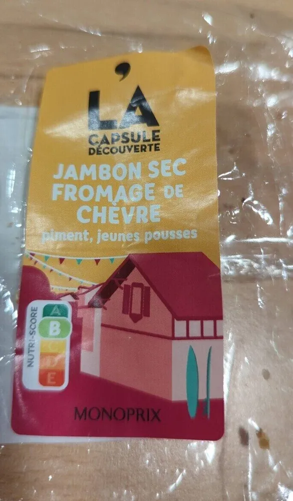 Sandwich jambon sec fromage de chèvre