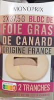Bloc de foie gras de canard origine France