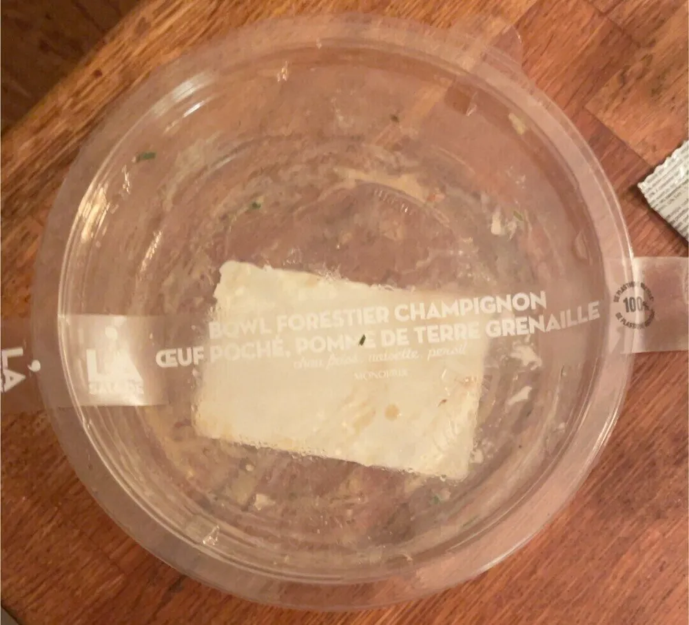 Bowl forestier champignon oeuf poché, pomme de terre grenaille
