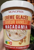 Crème glacée saveur vanille macadamia