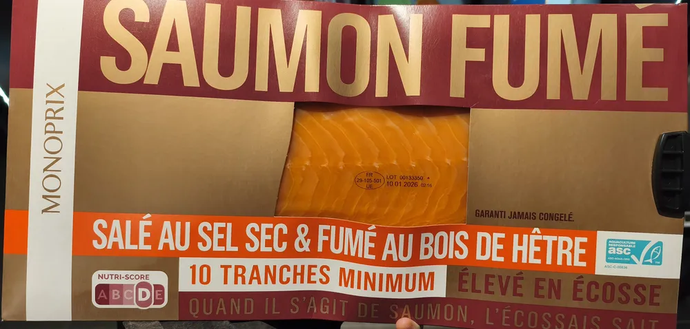 Saumon fumé élevé en Écosse