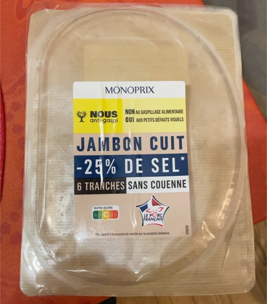 Jambon cuit -25% de sel