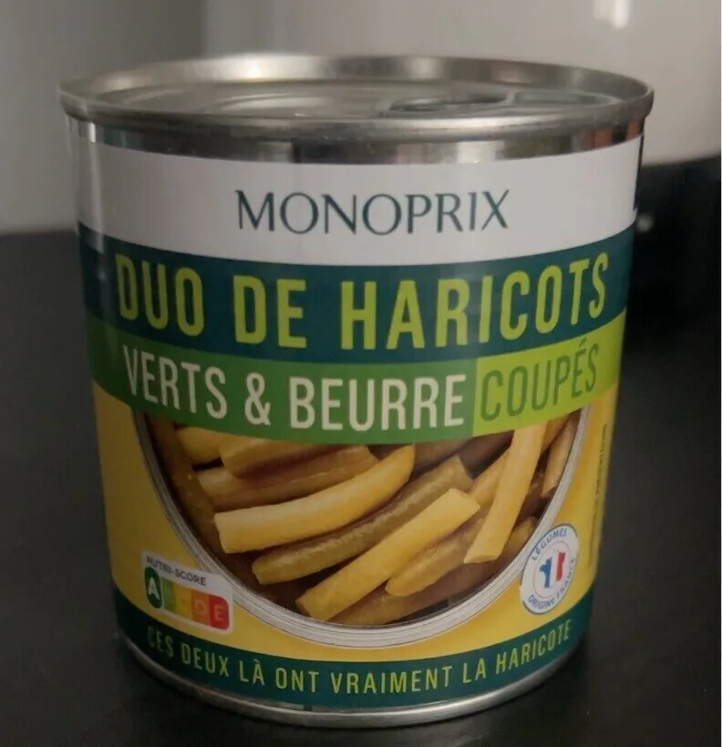 Duo de haricots verts et beurre coupés