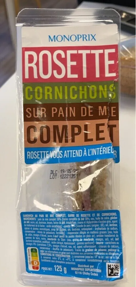 Rosette Cornichons Pain Complet