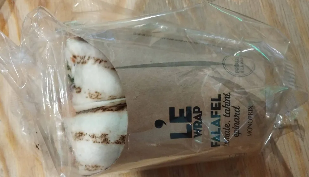Monoprix - Le Wrap falafel tomate tahini épinard