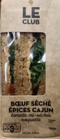 Sandwich club bœuf séché épices cajun tomate mi-séchée roquette
