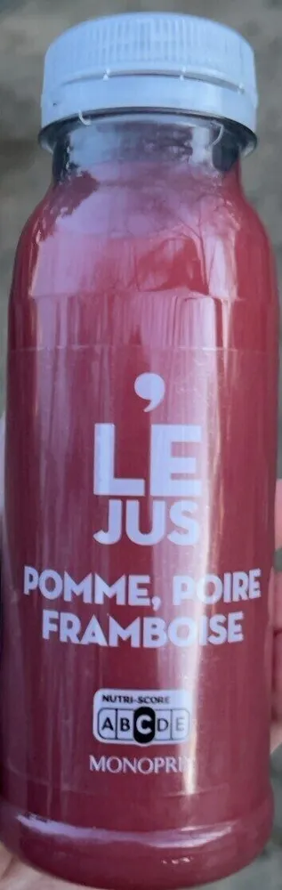 Le jus pomme poire framboise
