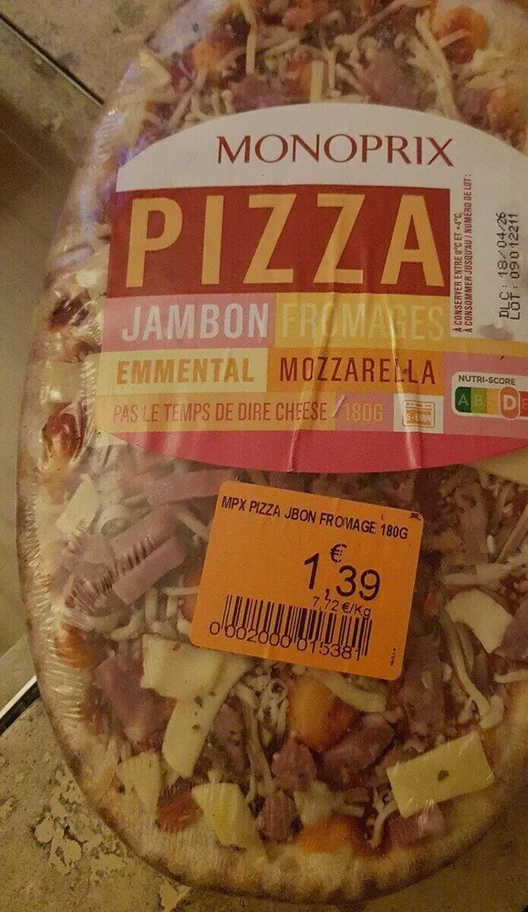 Pizza Monoprix jambon emmental