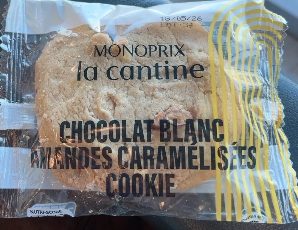 Cookie chocolat blanc amandes caramélisées