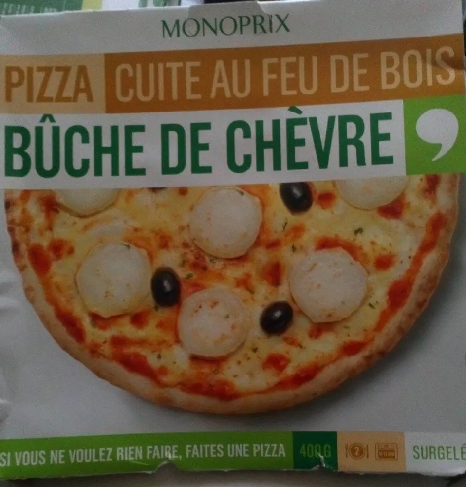 Pizza cuite au feu de bois bûche de chèvre