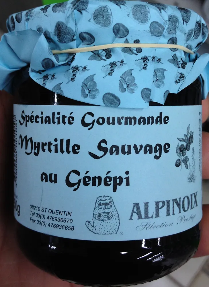 Spécialité gourmande myrtille sauvage au Génépi
