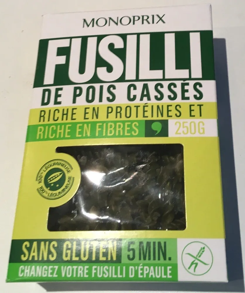 Fusilli de pois cassés
