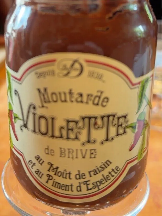 Moutarde VIOLETTE de BRIVE au Moût de raisin et au Piment d'Espelette