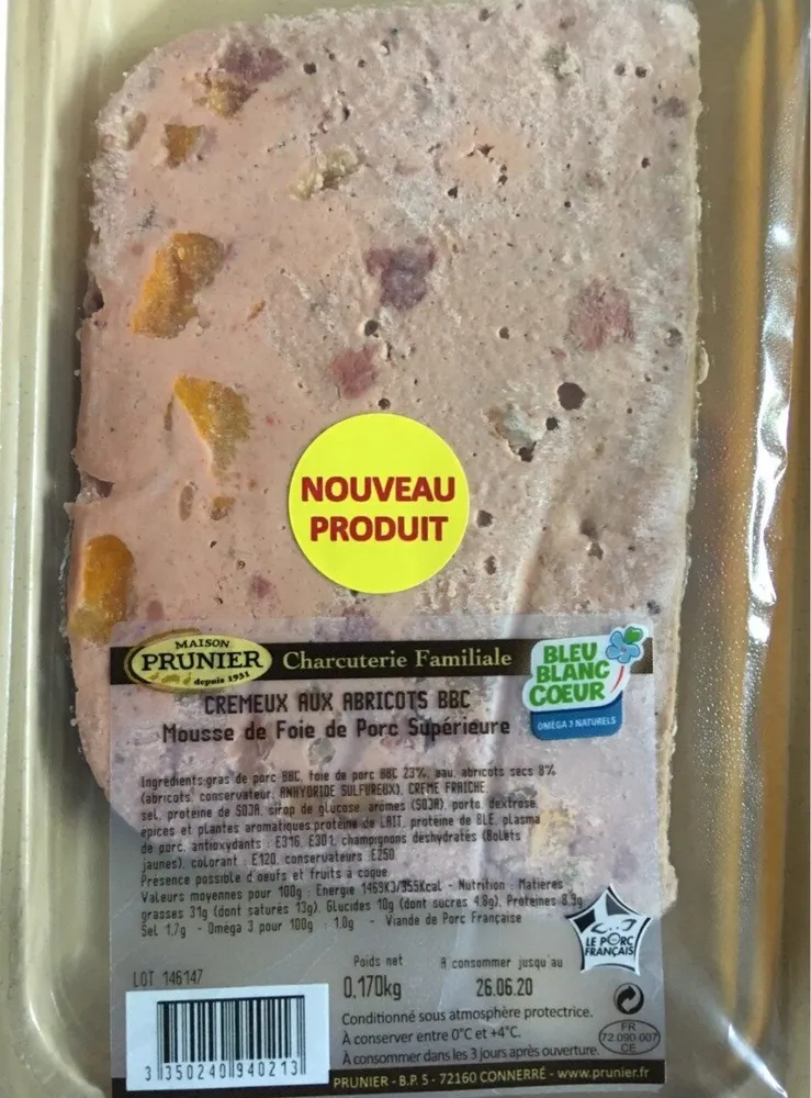 Cremeux aux abricots. Mousse de foie