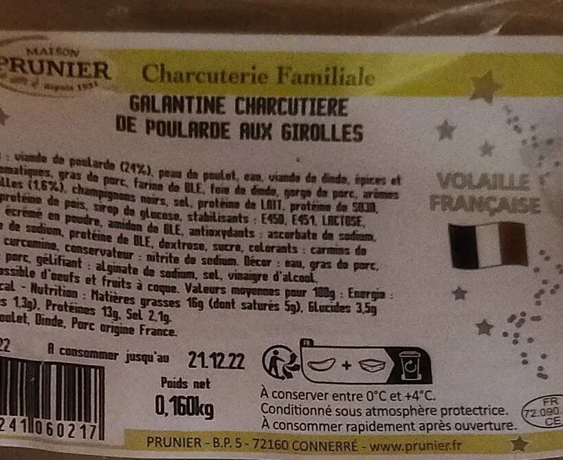 Garantie charcutière de poularde aux girolles