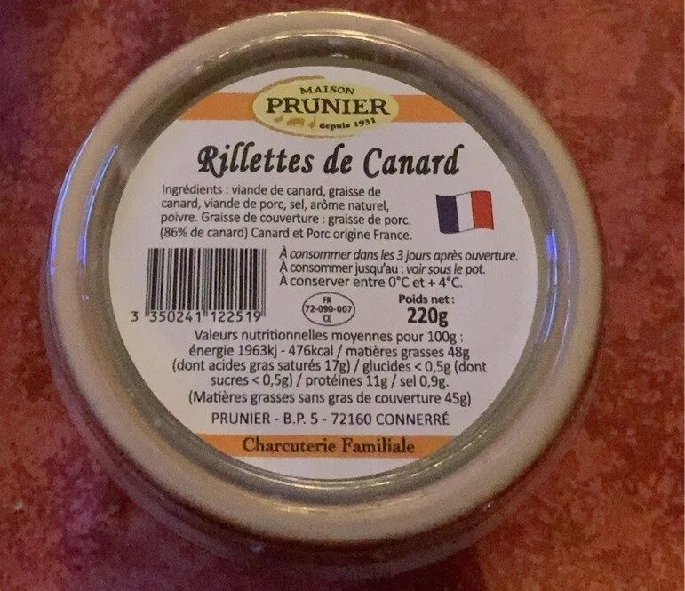 RILLETTES DE CANARD (86% de canard)