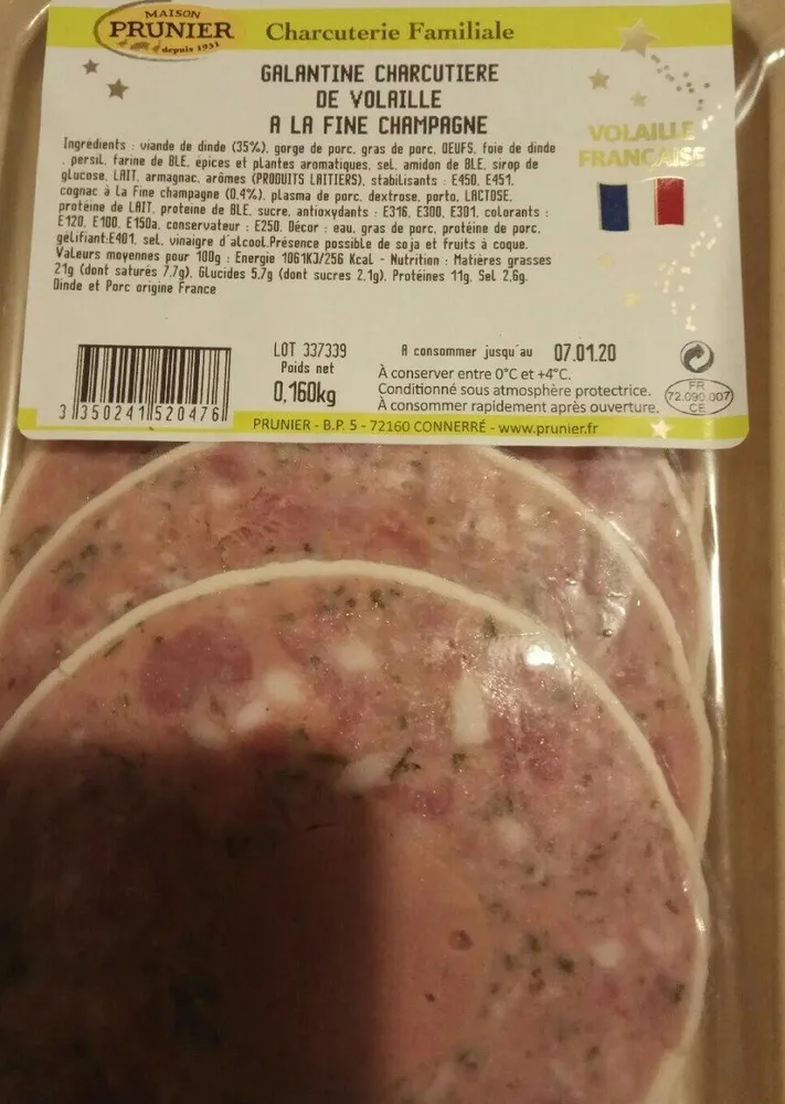 Galantine Charcuterie de volaille à la fine de champagne