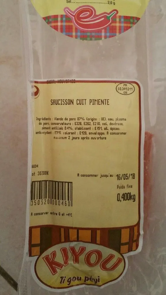 Saucisson cuit pimenté