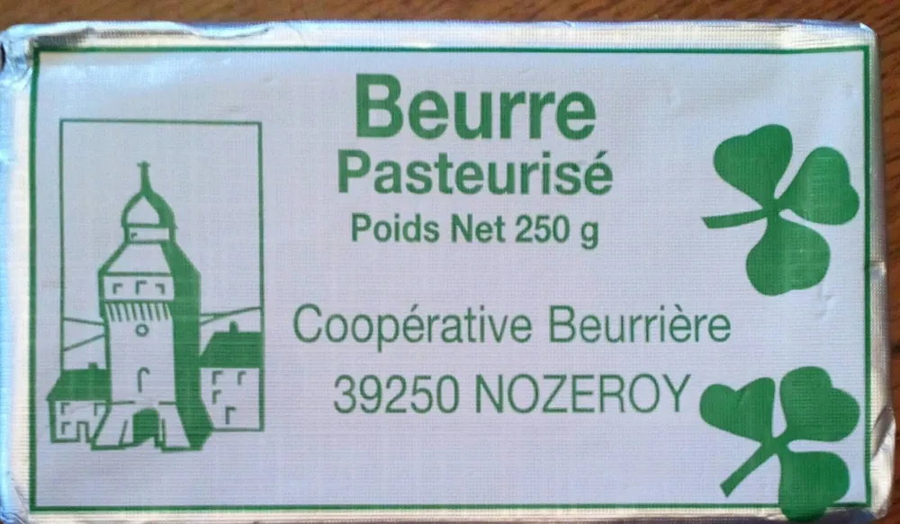 beurre pasteurisé poids net 250 g