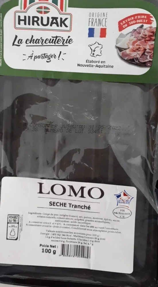 Lomo séché tranché