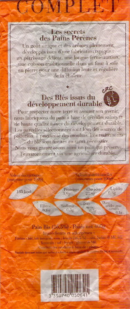 Pain complet Bis Pérène