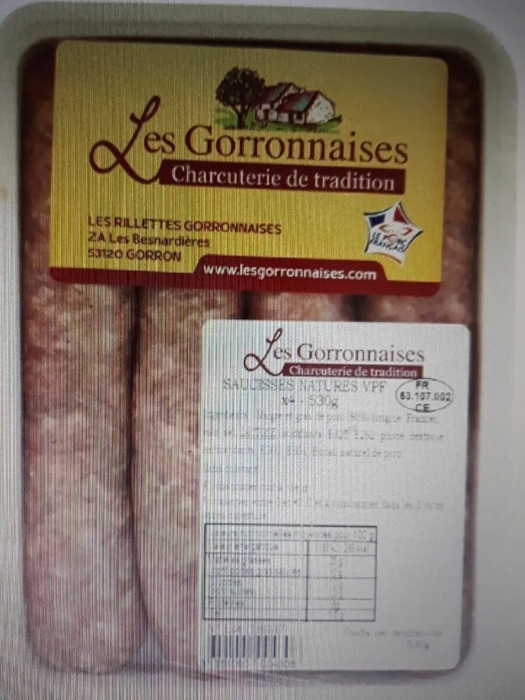 Saucisses natures VPF 530 g X4