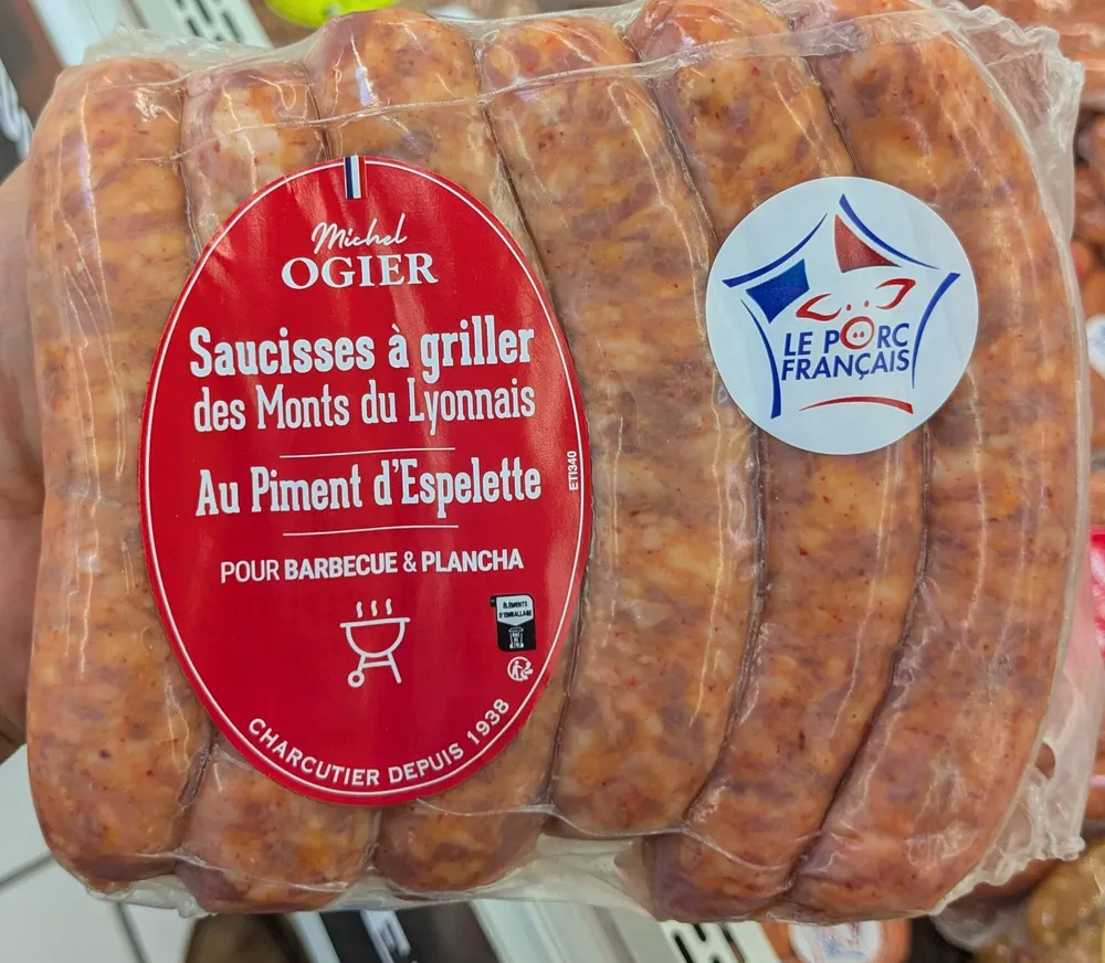 Saucisses à griller des Monts du Lyonnais au Piment d'Espelette