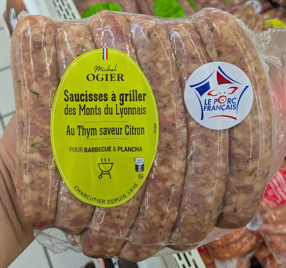 Saucisses à griller des Monts du Lyonnais au Thym saveur Citron