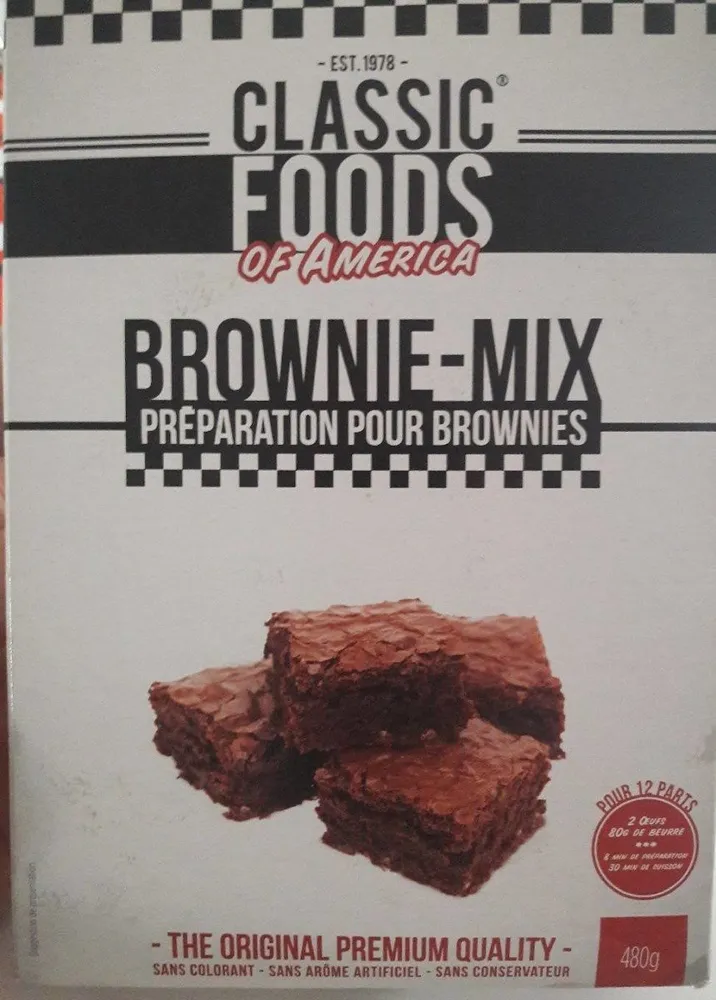 Brownie-mix préparation poir brownies