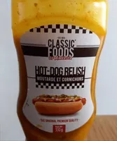 Hot dog relise moutarde-cornichons