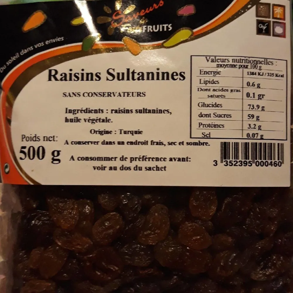 Raisins sultaninez