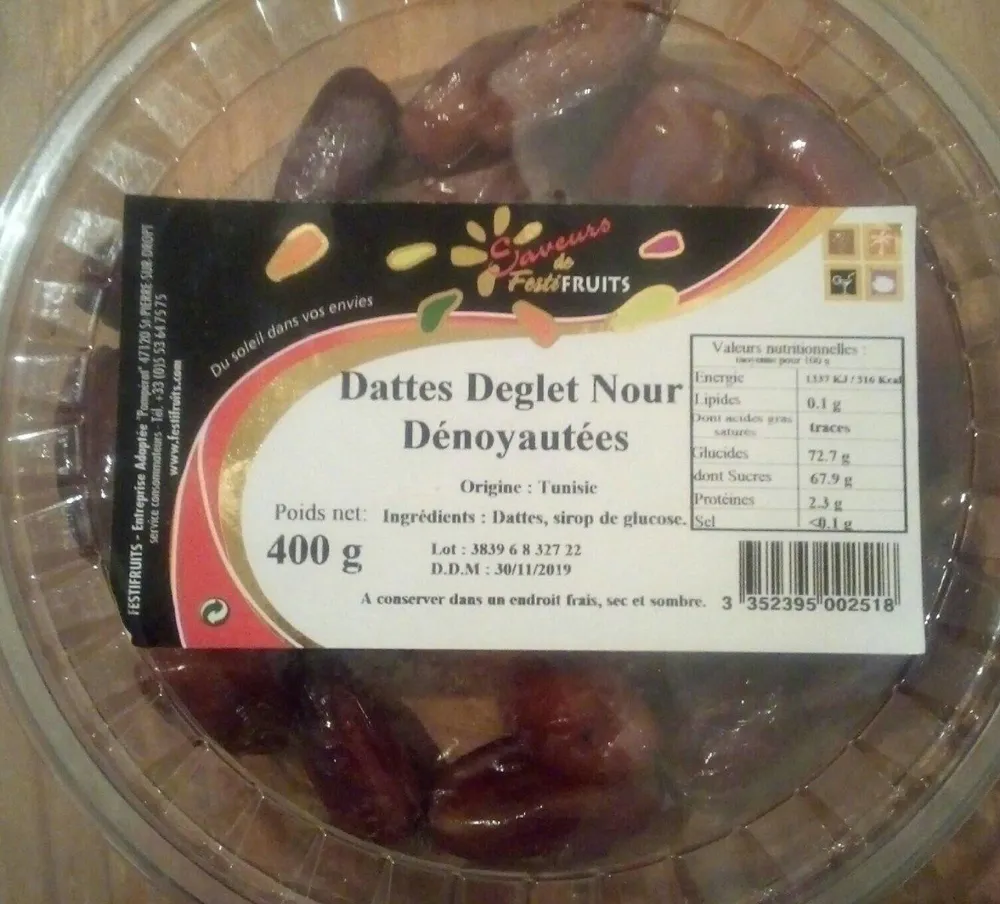 Dattes deglet nour dénoyautées