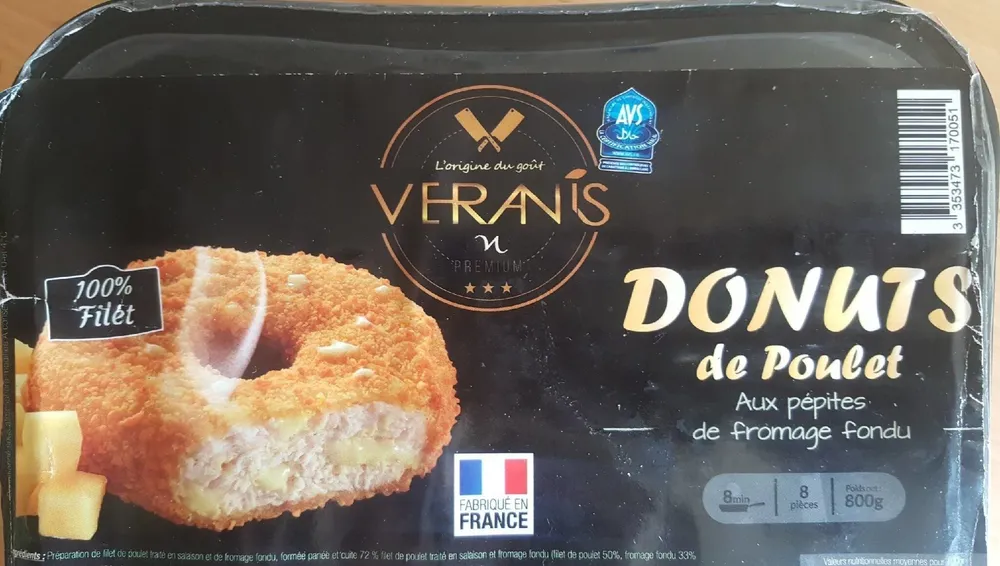Donut de poulet aux pėpites de fromage fondu