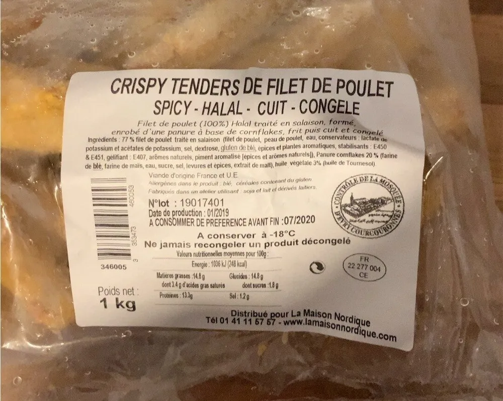 Crispy tender poulet halal