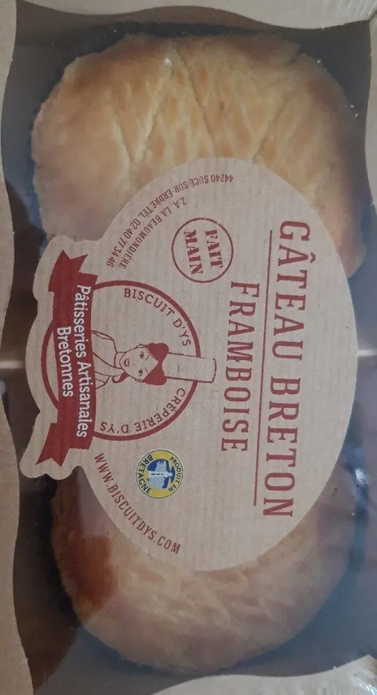 2 gâteaux bretons individuels framboise