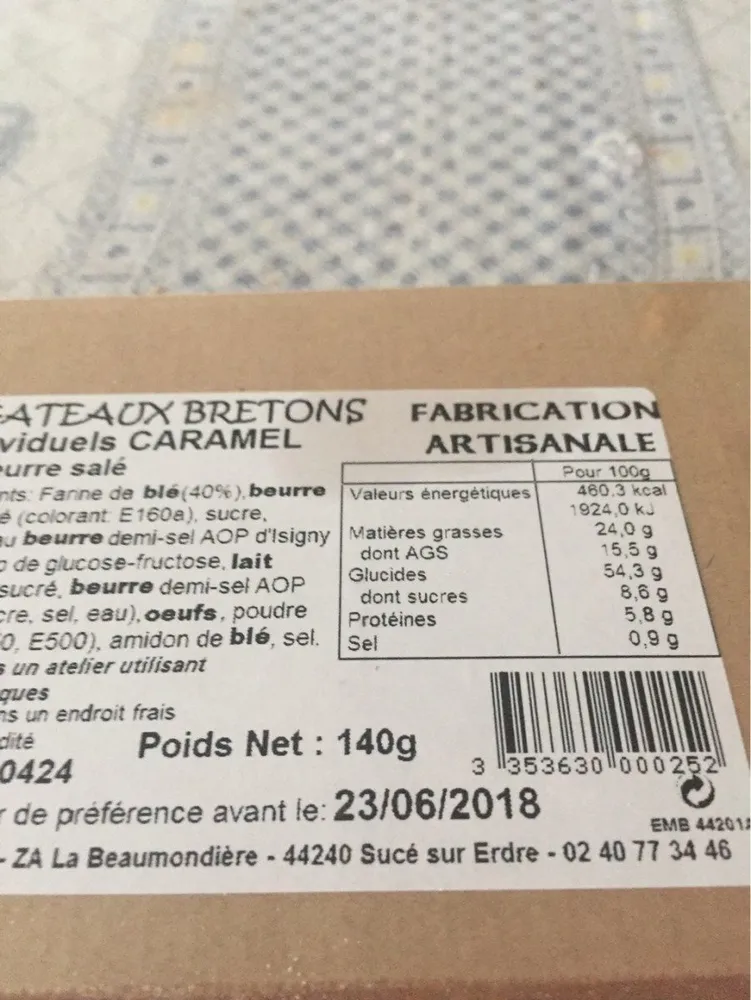 Gâteaux Bretons Individuels Caramel