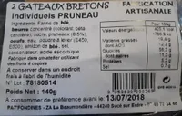 2 Gâteaux Bretons Individuels Pruneau