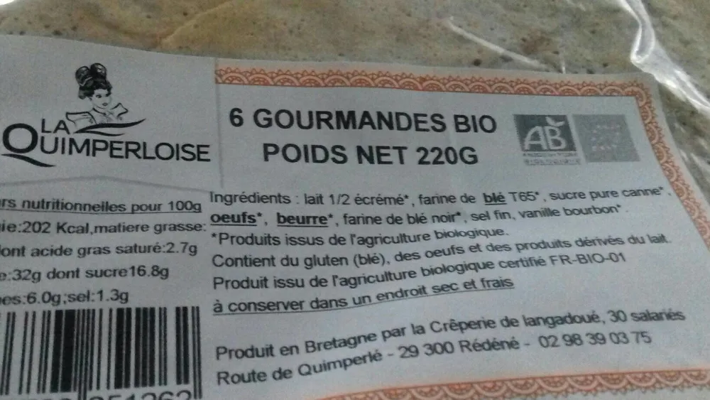 6 gourmandes bio