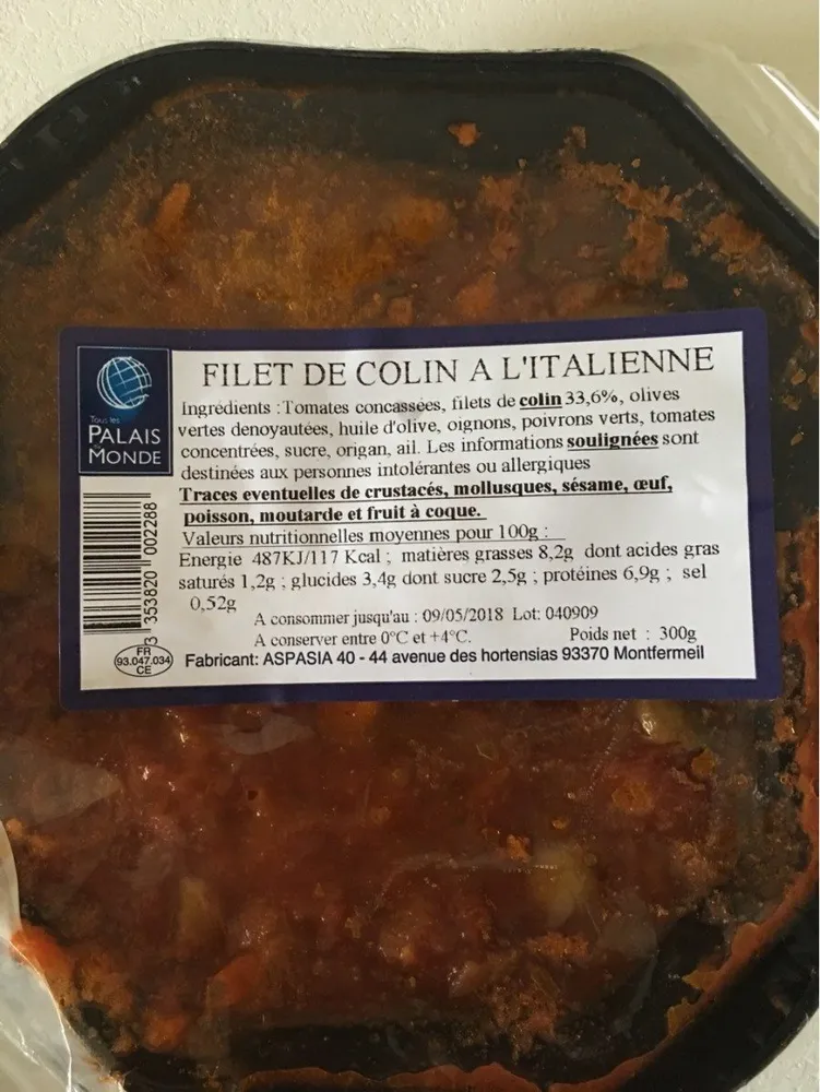 Filet de colin a l'italienne