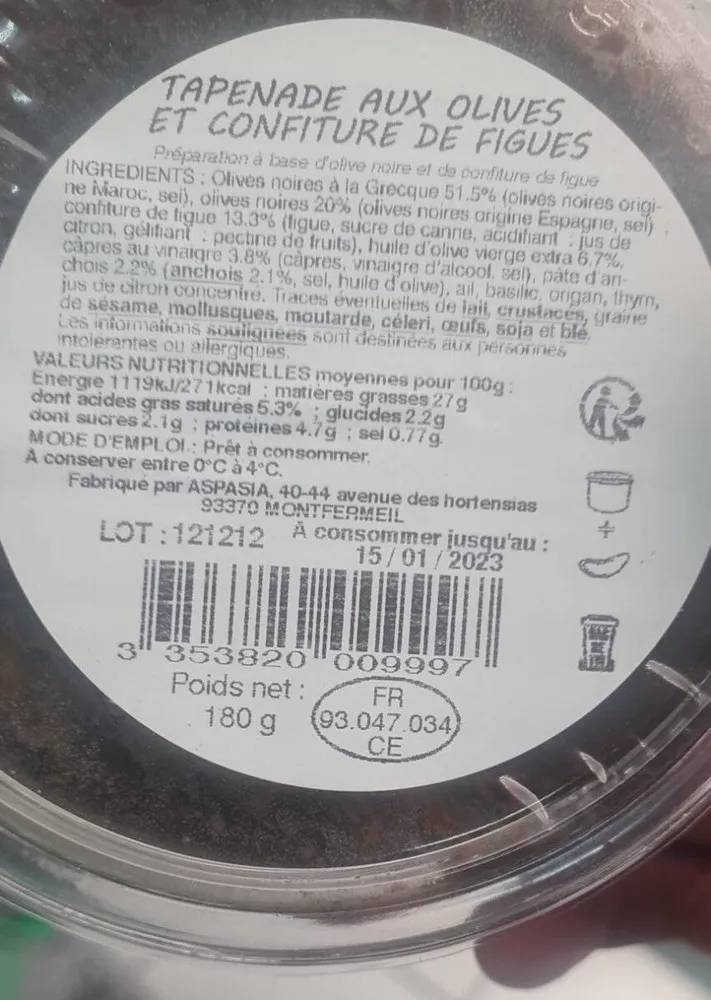 Tapenade aux olives