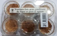 Verrines foie gras, confiture de figue et pain d'épices