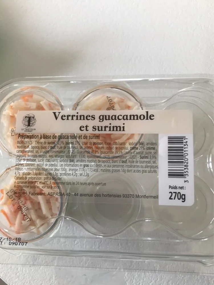 Verrine Guacamole et surimi