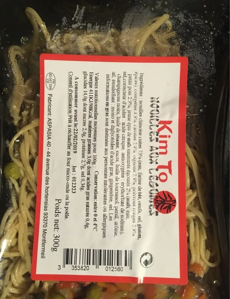 Nouilles aux légumes