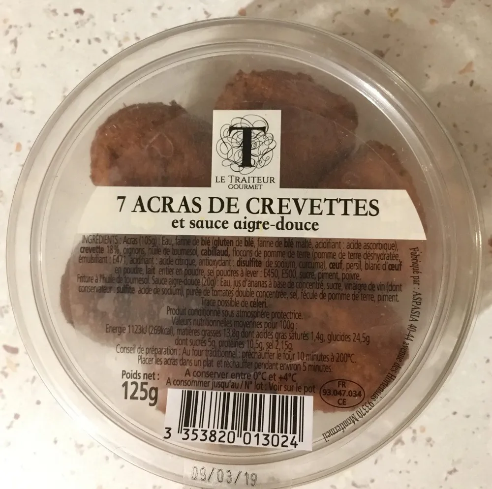 Acras de crevettes et sauce aigre-douce