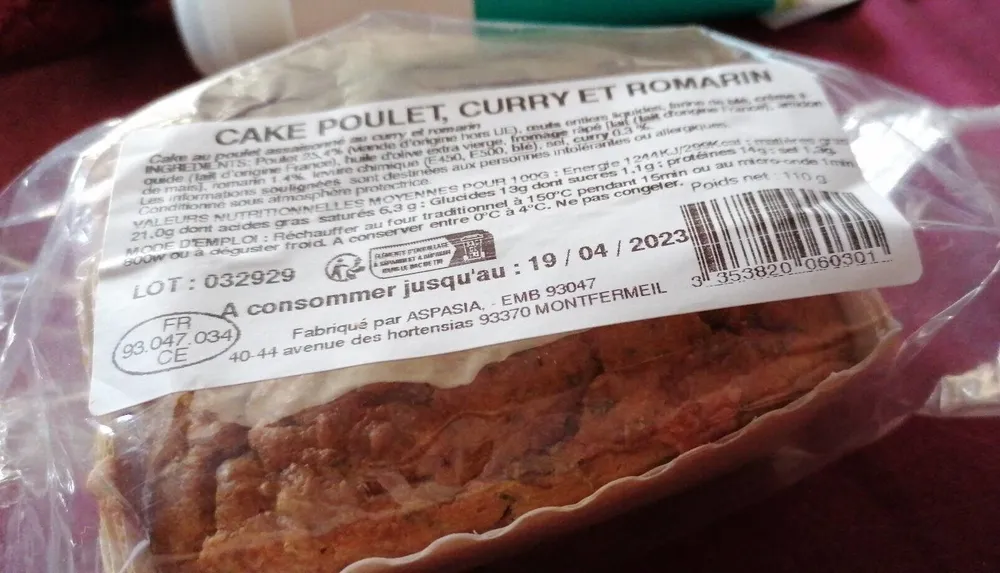 Cake poulet, curry et romarin
