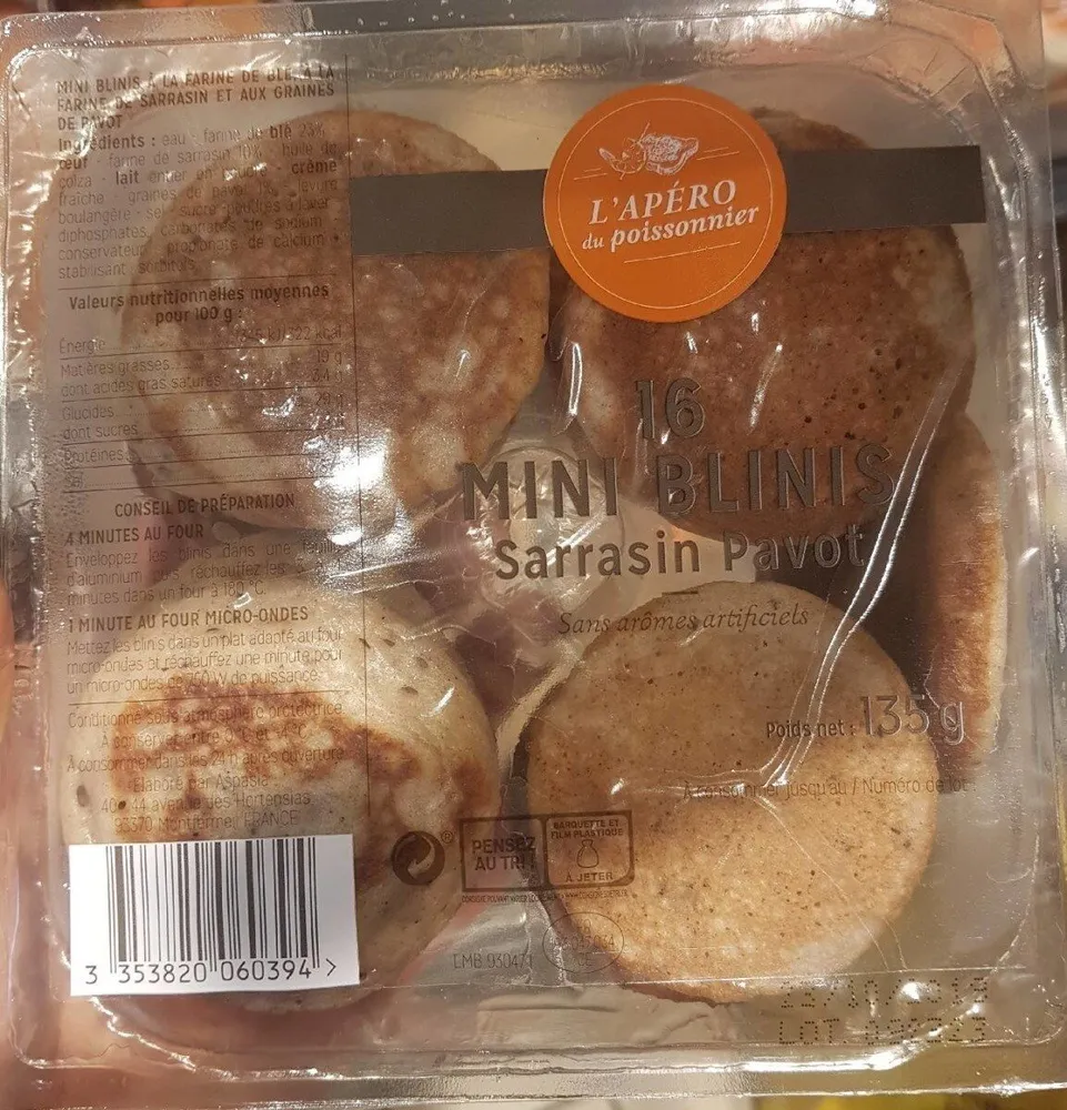 16 Mini blinis sarrasin pavot