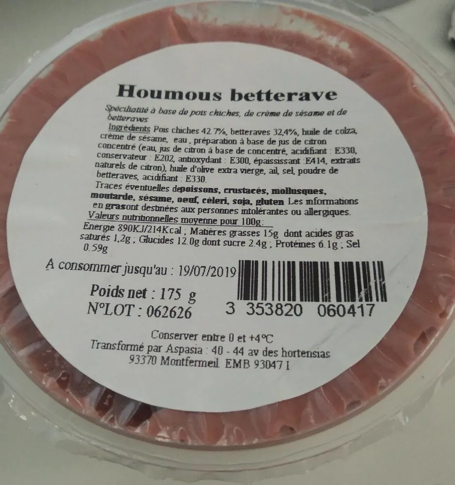 Houmous betterave