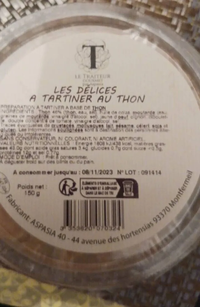 Les délices à tartiner au thon