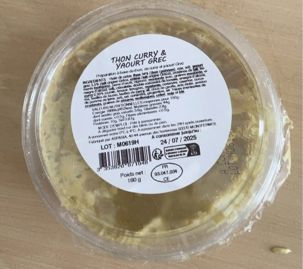 THON CURRY & YAOURT GREC