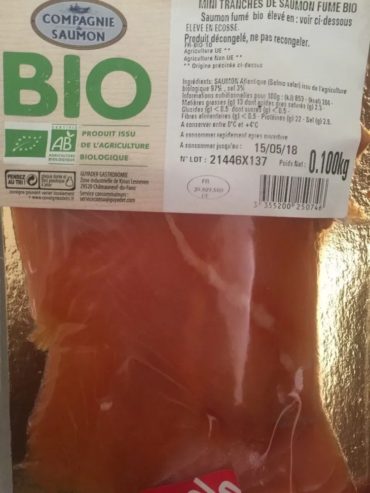 Mini tranches de saumon fumé bio